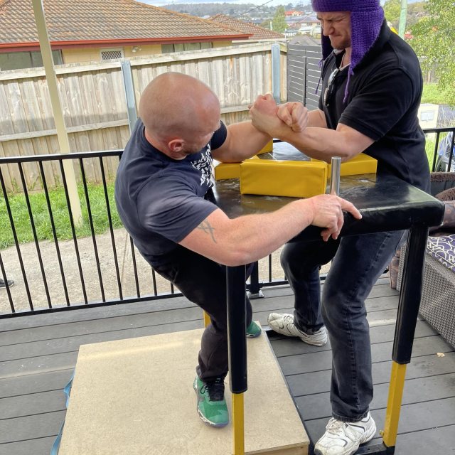 Nathan training with Josh